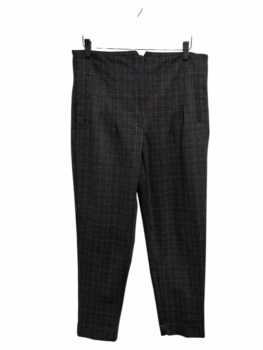 Nicole Miller Women’s Gray Plaid Straight Leg Dress Pants